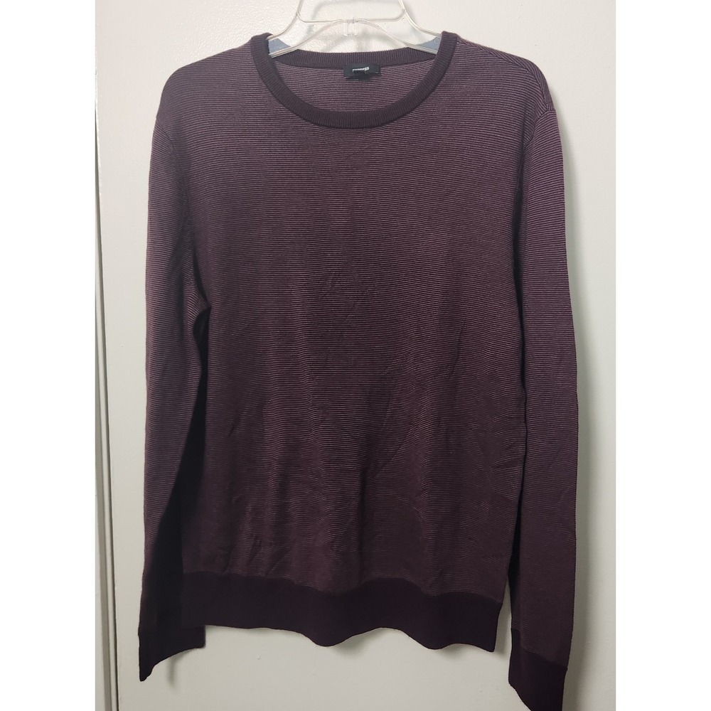 Express Men's 100% Merino Wool‎ Crew Neck Purple Sweater Long Sleeve Medium